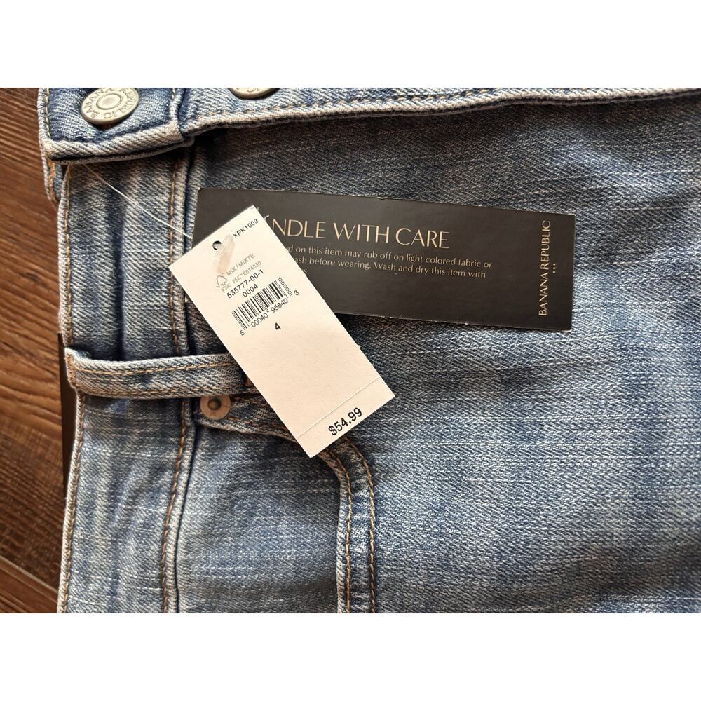 NWT Banana Republic Skirt Womens 4 Blue Denim Button Front Pockets Jean - Picture 5 of 7